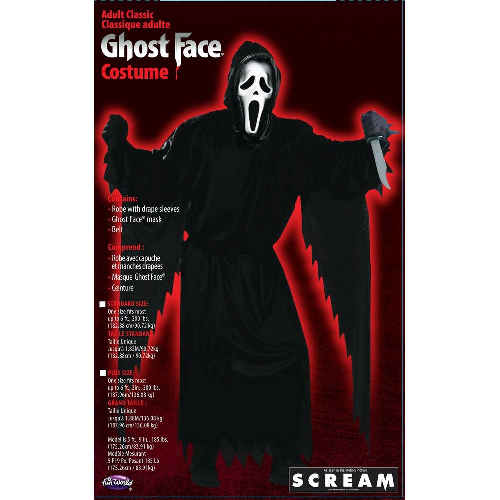 Scream GHOST FACE Standard size Costume Adult
