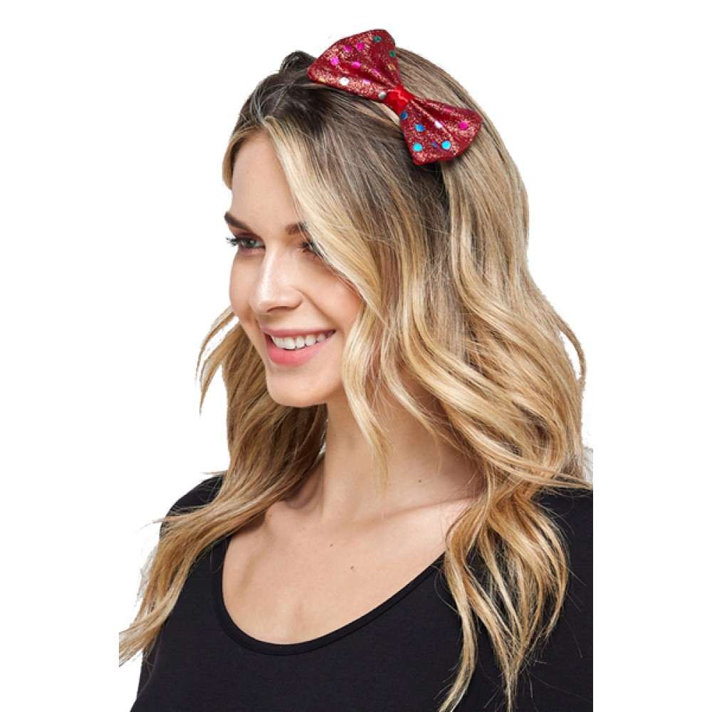 Christmas headband hat with bow tie